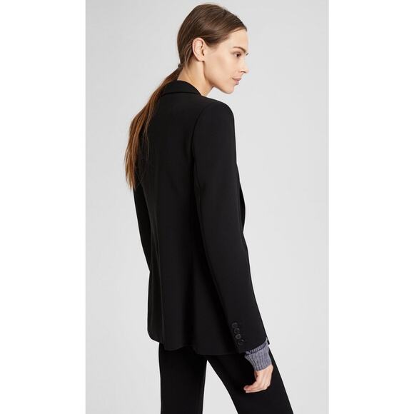 Theory Crepe Power Jacket Black Blazer Size 8 Professional Career Office - Picture 3 of 11
